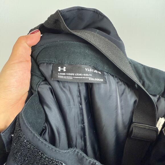 Under Armour Kids Snow Bib Snowboarding Loose Black - YLG Youth Large - Picture 6 of 9